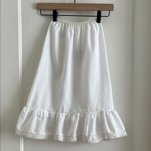 Vintage Girls 6X White Ruffle Tier Half Slip / Petticoat